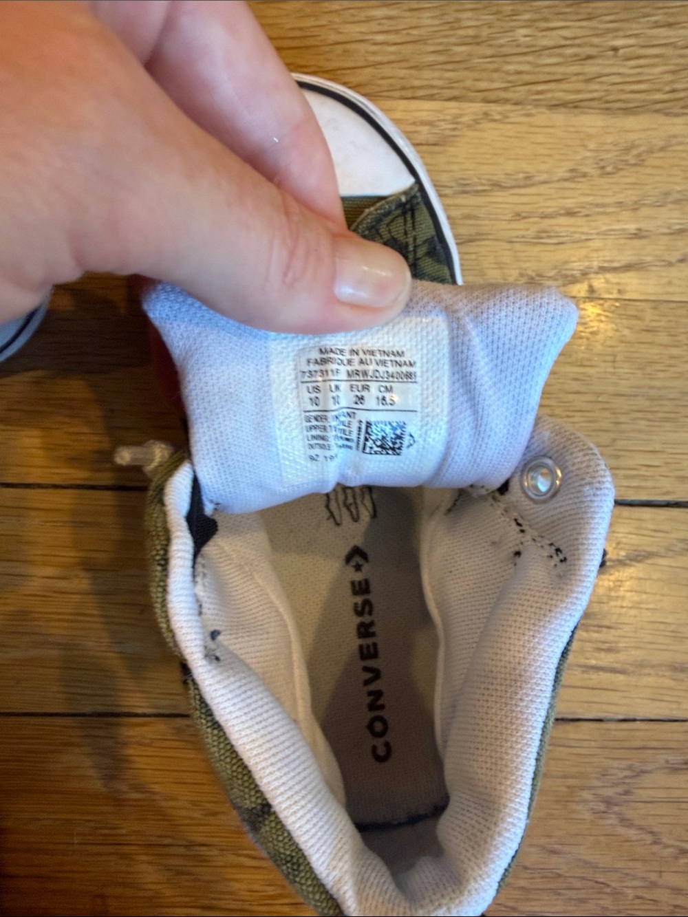 Converse Kids Olive Camo All Star High-Top Sneakers - Picture 6 of 6